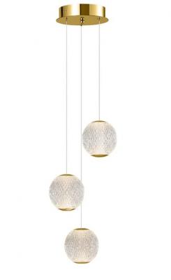 LANGDON 18W 3K 3LT OPTICAL ACRYLIC PENDANT GOLD